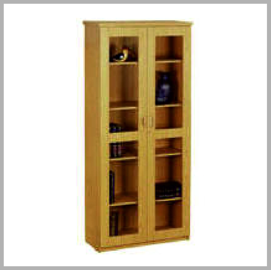 5 Tier Bookcase With Glass Doors